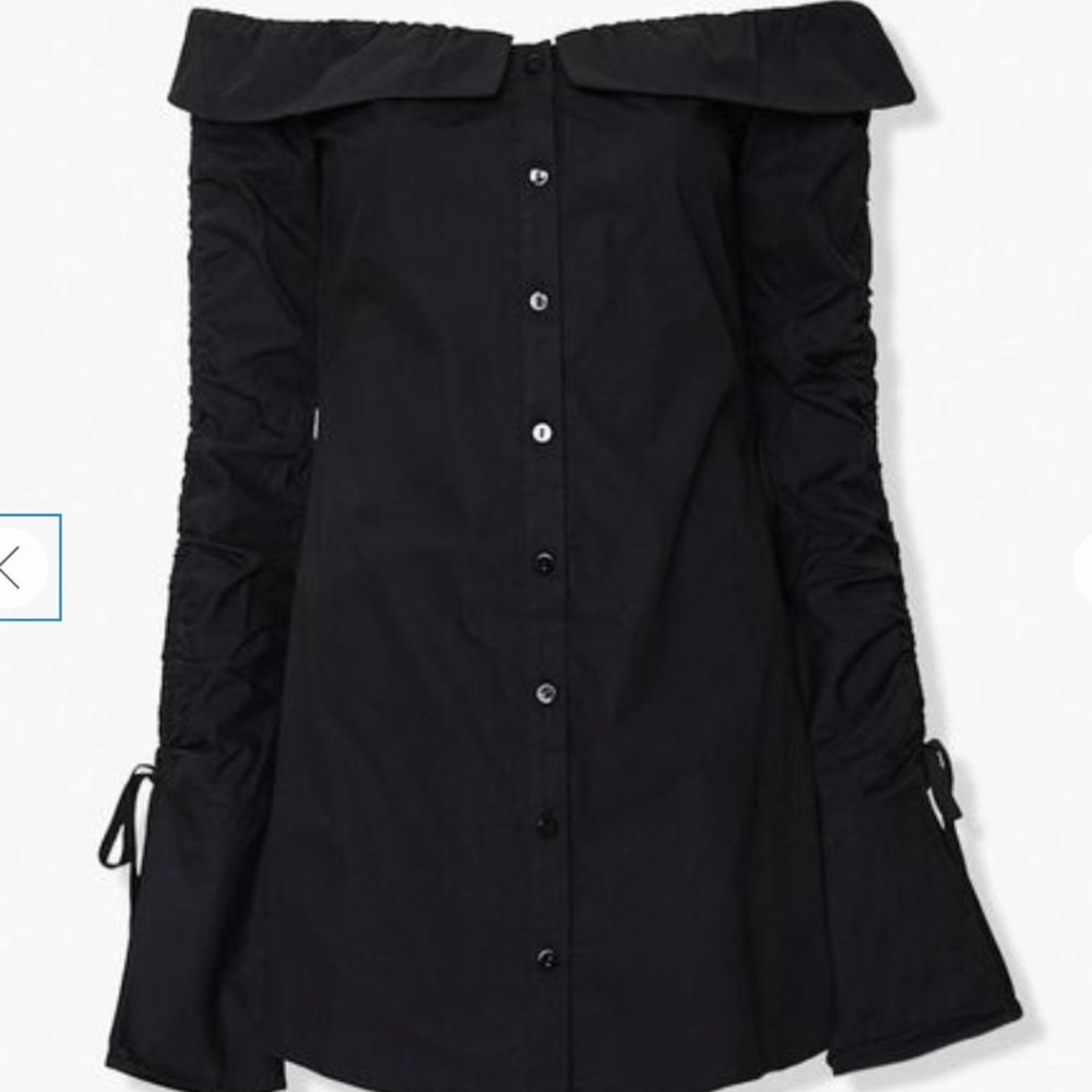 NWOT Black Forever 21 Off the Shoulder Shirt Dress